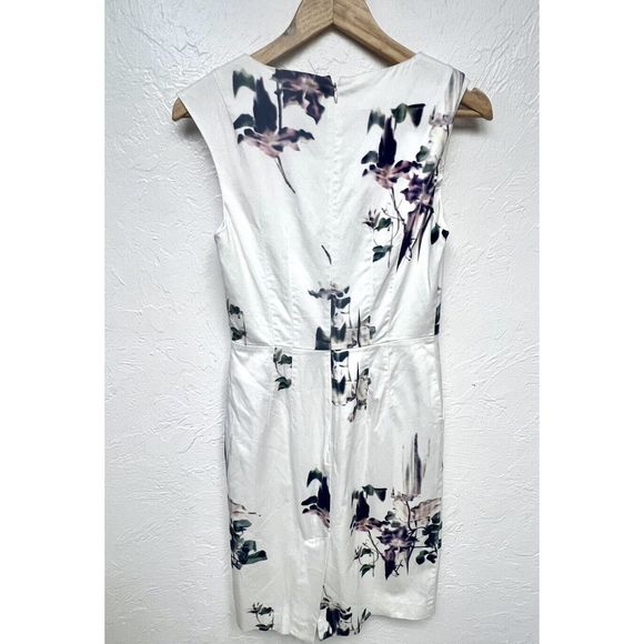 Womens French Connection A-Line Dress Size 8 Zipper V-Neck Sleeveless Floral - Picture 8 of 8